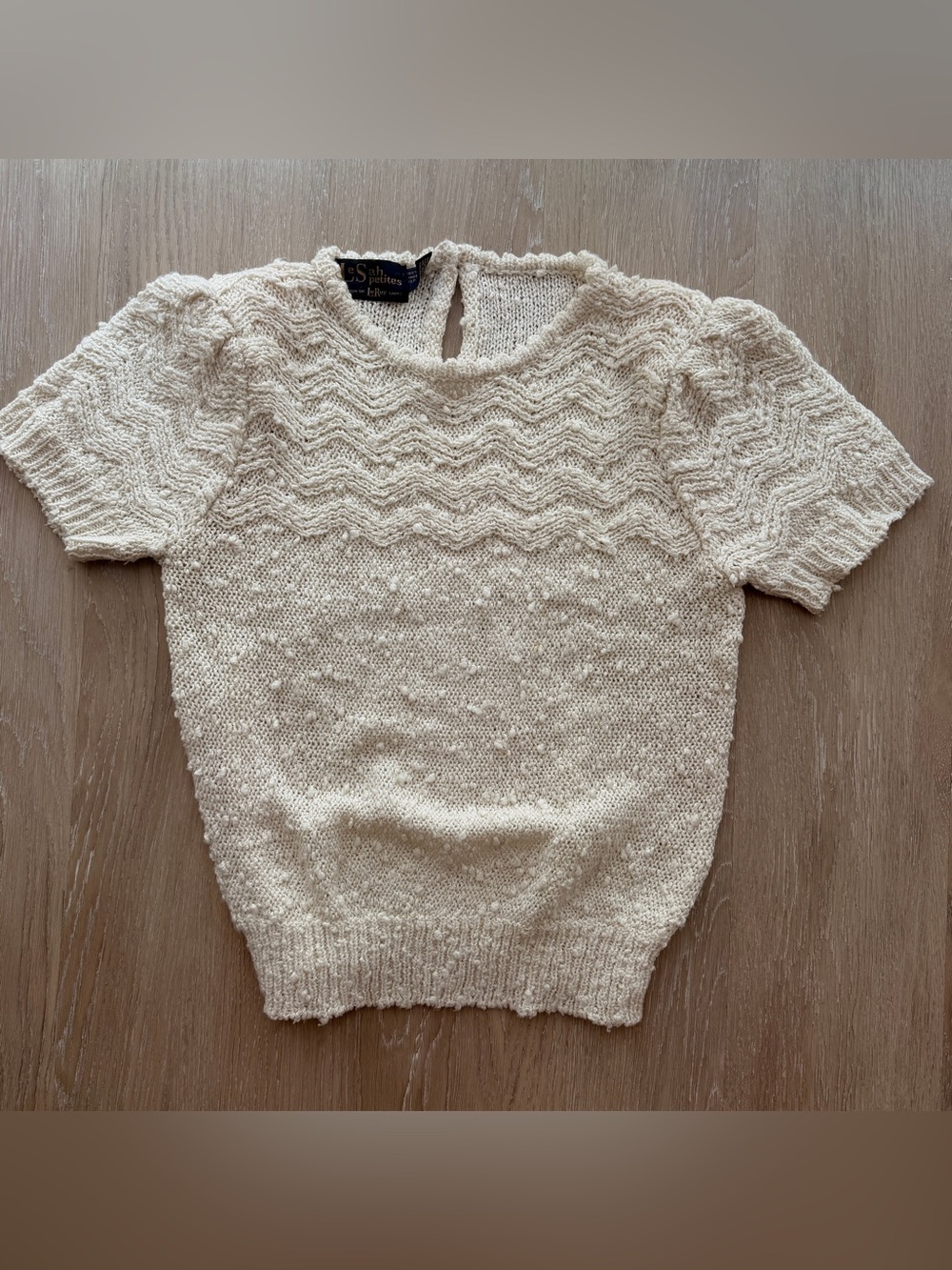 Le Sah Petites bobble knit short sleeve sweater